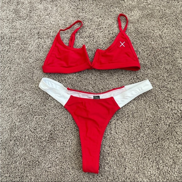 Boutine LA Other - BoutineLA rose red v-cut top and bay red diver bottom